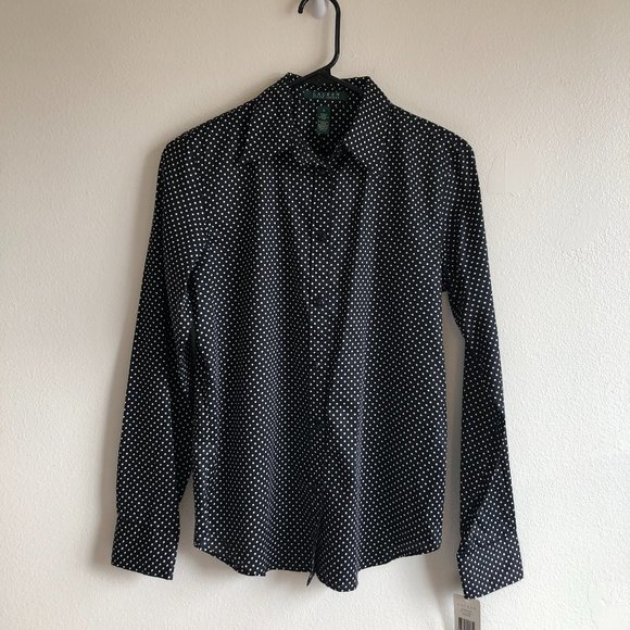 Ralph Lauren Polka-dot Button Down NWT - Picture 1 of 8
